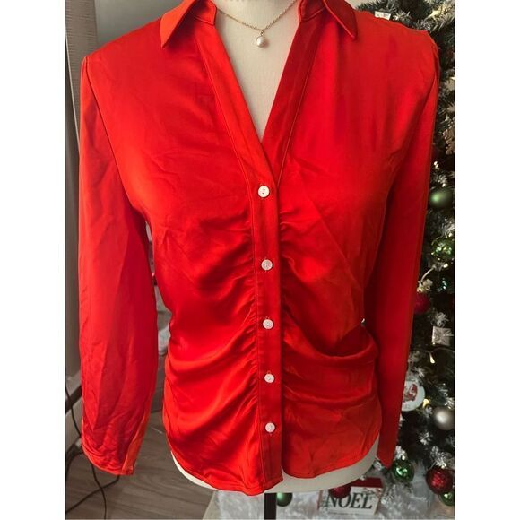 STEVE MADDEN RED BUTTON DOWN DRESS SHIRT - Picture 1 of 5